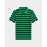 Striped Cotton Mesh Polo Shirt