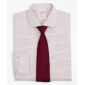 Stretch Madison Relaxed-Fit Dress Shirt, Non-Iron Poplin English Collar Small Grid Check