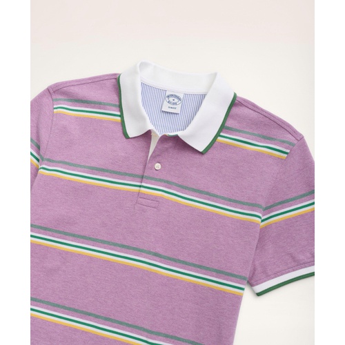 브룩스브라더스 Slim-Fit Stretch Cotton Striped Polo Shirt