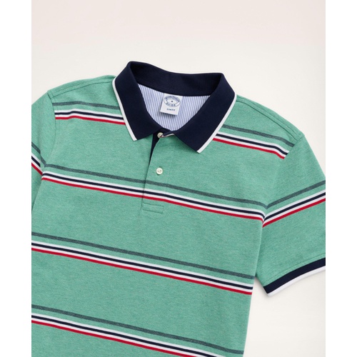 브룩스브라더스 Slim-Fit Stretch Cotton Striped Polo Shirt