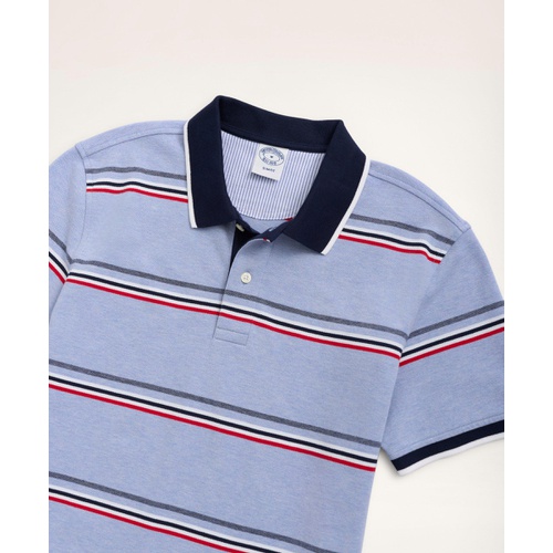 브룩스브라더스 Slim-Fit Stretch Cotton Striped Polo Shirt