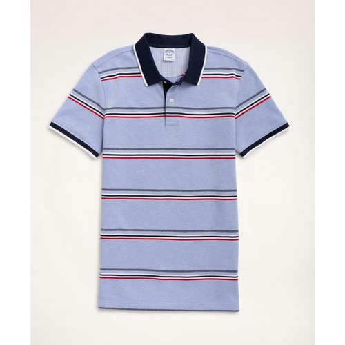 브룩스브라더스 Slim-Fit Stretch Cotton Striped Polo Shirt