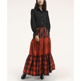 Taffeta Tiered Tartan Skirt