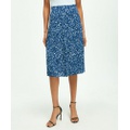 Pleated Poppy Print Skirt