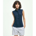 Supima Cotton Stretch Ruffle Pique Polo Shirt