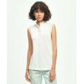 Supima Cotton Stretch Ruffle Pique Polo Shirt