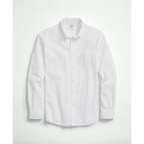 브룩스브라더스 Washed Cotton Seersucker Button-Down Collar Sport Shirt