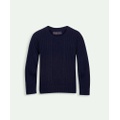 Boys Cotton Cable Crewneck Sweater