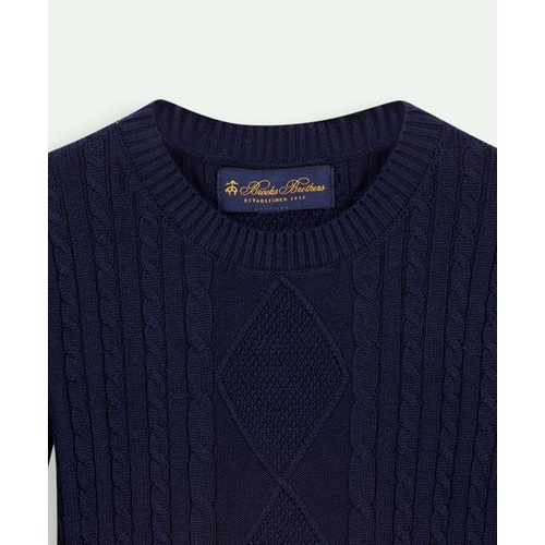 브룩스브라더스 Boys Cotton Cable Crewneck Sweater