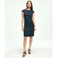 Stretch Wool Cap Sleeve Sheath Dress