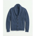 Ribbed Cotton Shawl Collar Cardigan