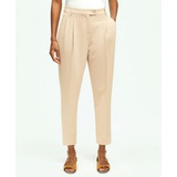 Cropped Fine Twill Crepe Pants