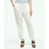 Cropped Fine Twill Crepe Pants