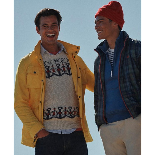 브룩스브라더스 Vintage-Inspired Anchor Sweater In Cotton-Linen Blend