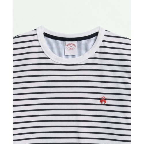 브룩스브라더스 Peached Cotton Striped T-Shirt