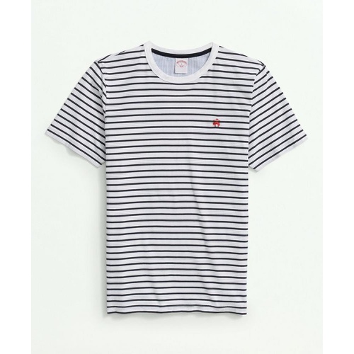 브룩스브라더스 Peached Cotton Striped T-Shirt