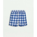 Boys Gingham Swim Trunks