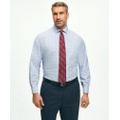 Stretch Big & Tall Supima Cotton Non-Iron Poplin English Spread Collar, Glen Plaid Dress Shirt