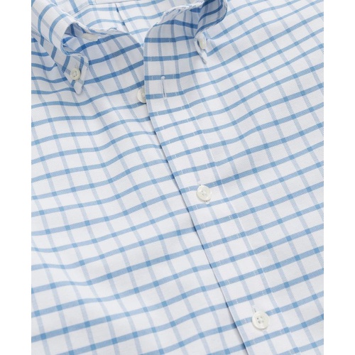 브룩스브라더스 Stretch Cotton Non-Iron Oxford Polo Button Down Collar, Windowpane Shirt