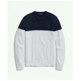 Colorblocked Cable Knit Sweater In Supima Cotton