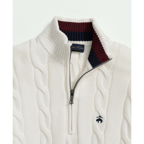 브룩스브라더스 Cable Knit Tennis Half-Zip Sweater in Supima Cotton
