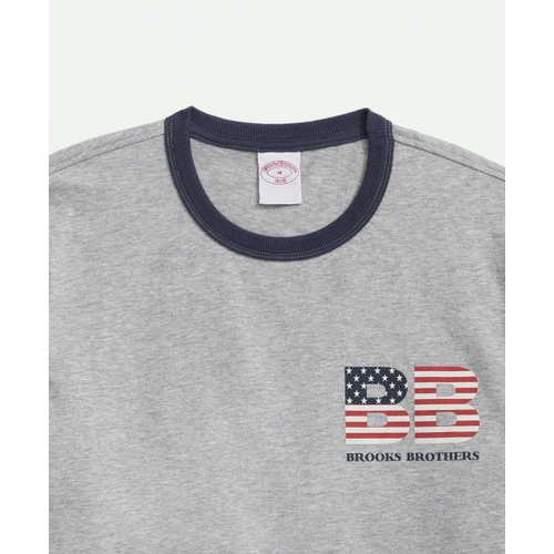 브룩스브라더스 American Flag Graphic T-Shirt in Cotton