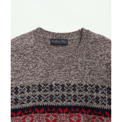 브룩스브라더스 Merino Wool Intarsia Fair Isle Crewneck Sweater