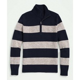 Merino Wool Striped Half-Zip Sweater