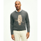 Merino Wool Cashmere Owl Intarsia Sweater