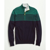 Supima Cotton Half-Zip Mariner Stripe Sweater