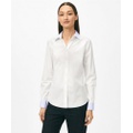 Fitted Contrast Collar & Cuff Shirt in Stretch Supima Cotton