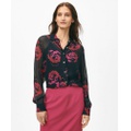 Relaxed Signature Rose Blouse in Chiffon with Removable Camisole