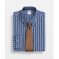 Supima Cotton Poplin Polo Button-Down Collar, Striped Dress Shirt