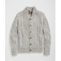 Aran Knit Cardigan in Donegal Merino Wool