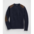 Military Elbow-Patch Sweater in Merino Wool-Cashmere