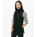 Sleeveless Ribbed Turtleneck Sweater in Wool-Cashmere