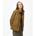 Belted Military-Inspired Quilted Jacket in Nylon