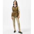 Belted Military-Inspired Quilted Vest in Nylon