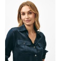 Relaxed Utility Blouse in Washable Silk