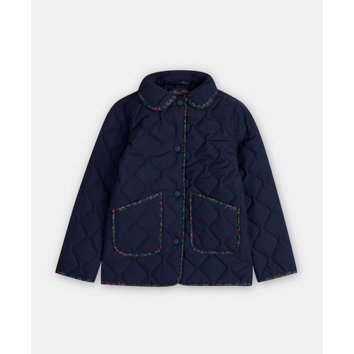 브룩스브라더스 Girls Quilted Jacket with Floral Piping