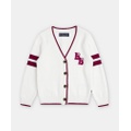 Girls Cotton Jacquard Varsity Cardigan