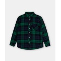 Girls Brushed Cotton Plaid Flannel Shirt