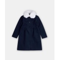 Girls Dress Coat with Removable Faux-Fur Collar