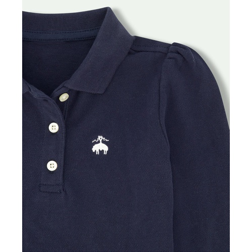 브룩스브라더스 Girls Cotton Long Sleeve Pique Polo Shirt