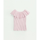 Girls Sleeveless Ruffle-Neck Top