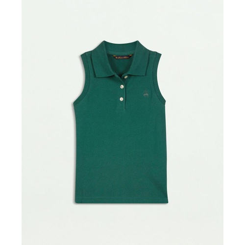 브룩스브라더스 Girls Sleeveless Pique Polo Shirt