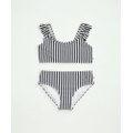 Girls Striped Ruffled 2-Piece Swimsuit