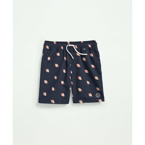 브룩스브라더스 Boys Crab Print Swim Trunks