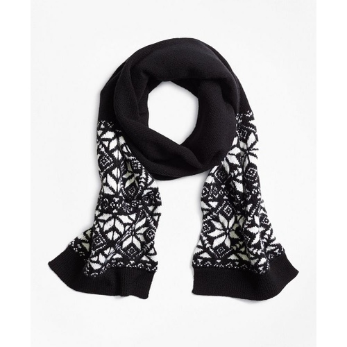 브룩스브라더스 Boys Wool Blend Snowflake Fair Isle Scarf