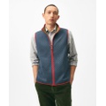 Diamond-Quilted Zip Vest in Cotton Blend